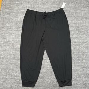 Eileen Fisher Sleep Pants Women 2X Black Waffle Knit Pull On The Slow Jogger NEW